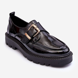 Vinceza Chaussures plates en cuir verni à boucle, Noir Meara le noir 2 Vinceza Chaussures plates en cuir verni à boucle, Noir Meara le noir 2
