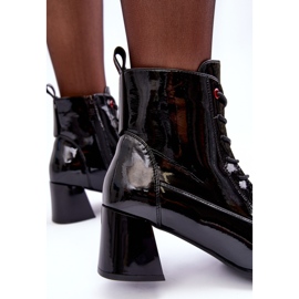 Vinceza Bottines à talons hauts Basciano noires vernies 1