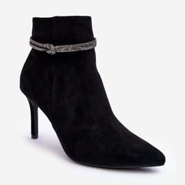 Vinceza Bottines isolées en daim à talon haut, Noir Anslei le noir 5