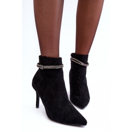 Vinceza Bottines isolées en daim à talon haut, Noir Anslei le noir 8