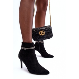 Vinceza Bottines isolées en daim à talon haut, Noir Anslei le noir 11