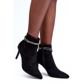Vinceza Bottines isolées en daim à talon haut, Noir Anslei le noir 7