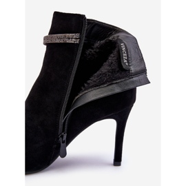 Vinceza Bottines isolées en daim à talon haut, Noir Anslei le noir 6