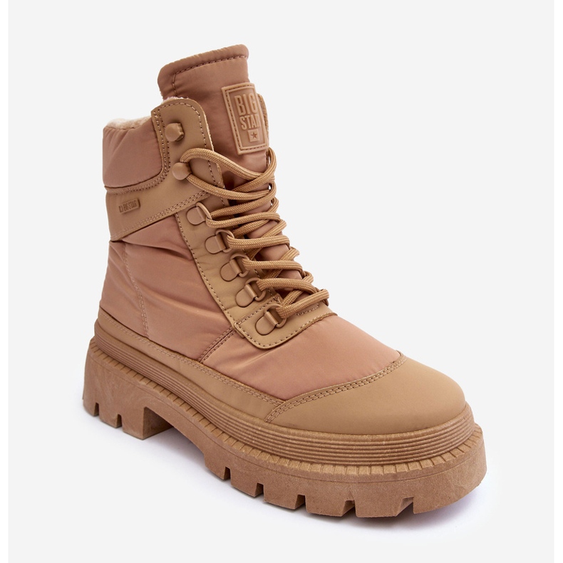 Bottines isolées Trappers pour femmes sur plateforme et talon plat Big Star MM274340 Beige 2