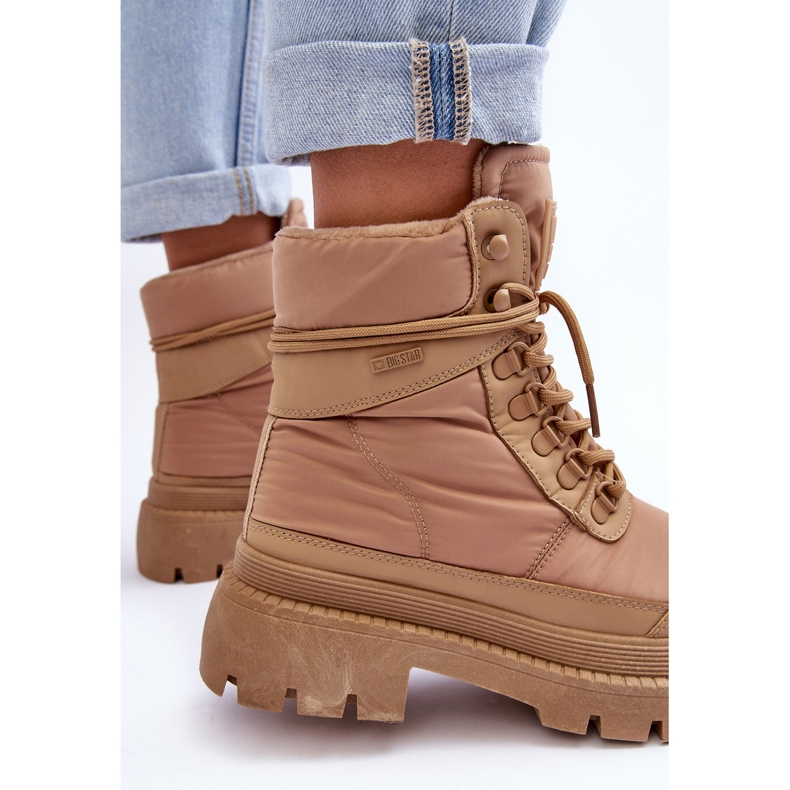 Bottines isolées Trappers pour femmes sur plateforme et talon plat Big Star MM274340 Beige 1