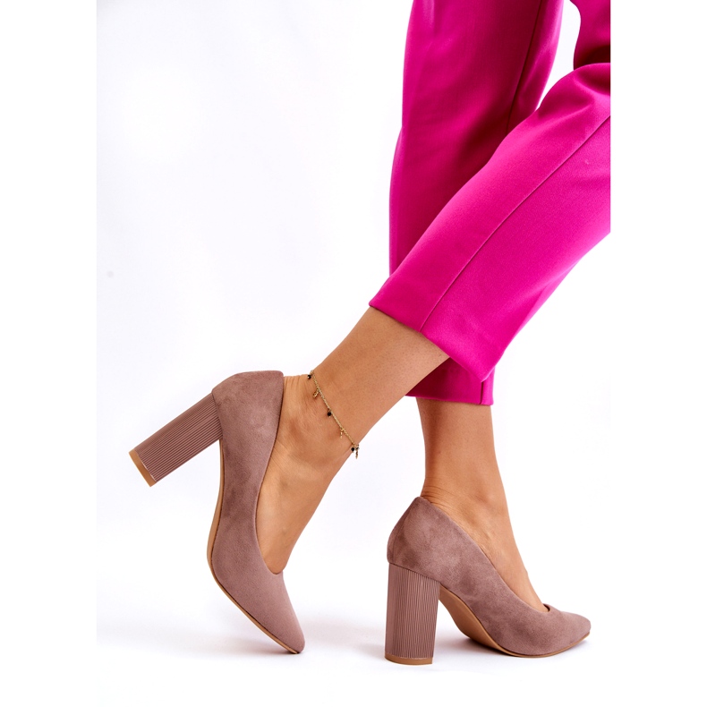 Seastar Escarpins en daim avec talons hauts beiges à la mode 3