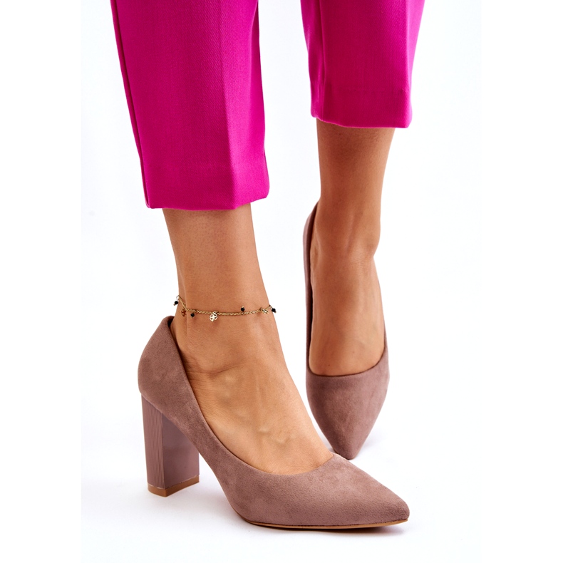 Seastar Escarpins en daim avec talons hauts beiges à la mode 2