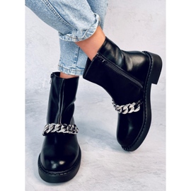 Bottines chaîne femme Foster Black le noir 1