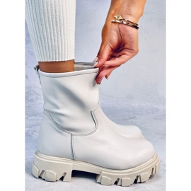 Grants Bottines semelle épaisse beiges 4