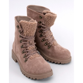 Leggs Bottines à lacets beiges 1