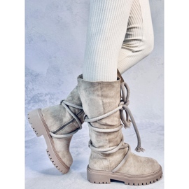 Spicer Boots en daim beige avec cordon 3