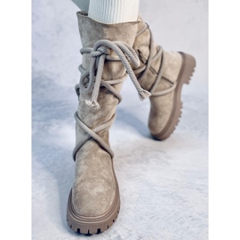 Spicer Boots en daim beige avec cordon 2