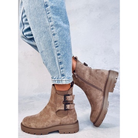 Bottines en daim taupe Lanier beige 2