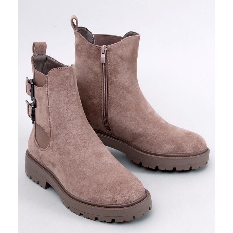 Bottines en daim taupe Lanier beige 1