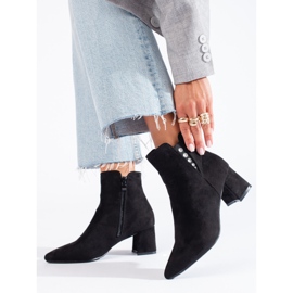 Bottines femme en daim noir Shelovet le noir 1
