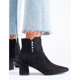 Bottines femme en daim noir Shelovet le noir 2