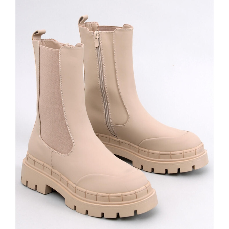 Bottines Chelsea hautes Faime Beige 1