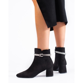 Bottines femme classiques en daim noir Shelovet le noir 3
