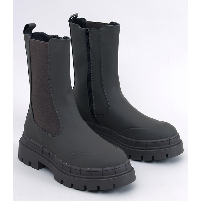 Bottines Chelsea hautes Faime Kaki vert 1 Bottines Chelsea hautes Faime Kaki vert 1