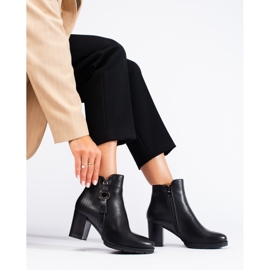Bottines noires pour femmes en éco-cuir Shelovet 1