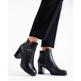 Bottines noires pour femmes en éco-cuir Shelovet le noir 2