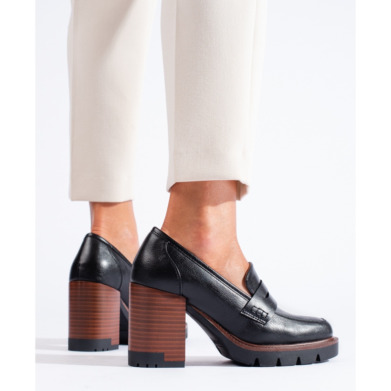 Chaussures à talons hauts noires élégantes pour femmes par Shelovet le noir 2