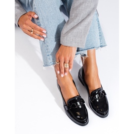 Shelovet Lords femme en cuir verni noir le noir 1