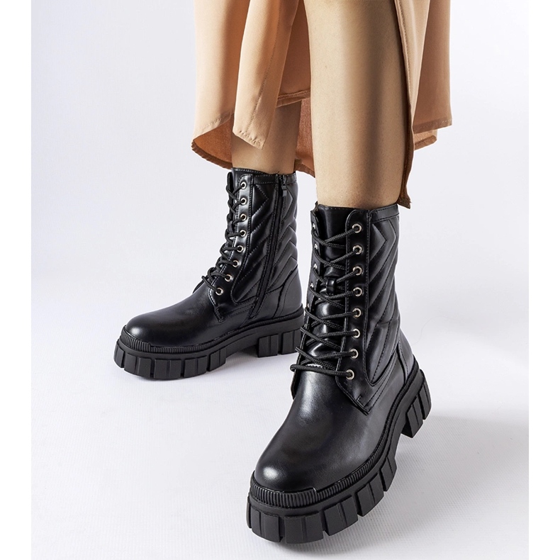 Bottes de travail noires ornées d'un matelassage Fiacre le noir 1