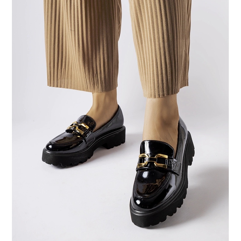 Inna Chaussures Clay vernies noires 1