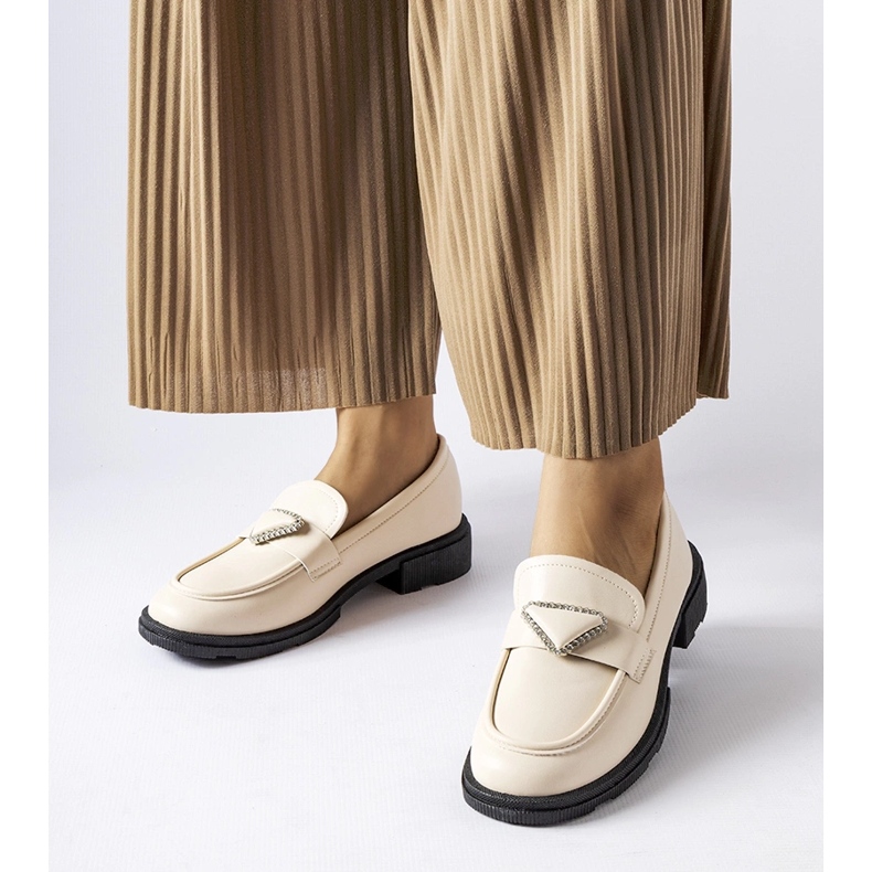 Mocassins beiges ornés de strass Marsilius 1