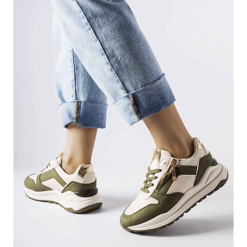 Inna Baskets Cecchi blanches et vertes 1