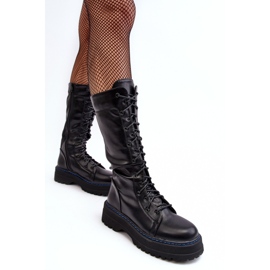 Bottes en cuir, bottes à lacets avec fermeture éclair, Zoraida noir le noir 4