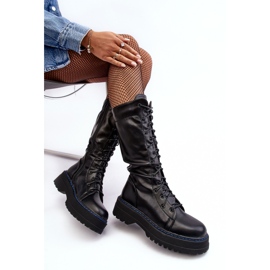 Bottes en cuir, bottes à lacets avec fermeture éclair, Zoraida noir le noir 7