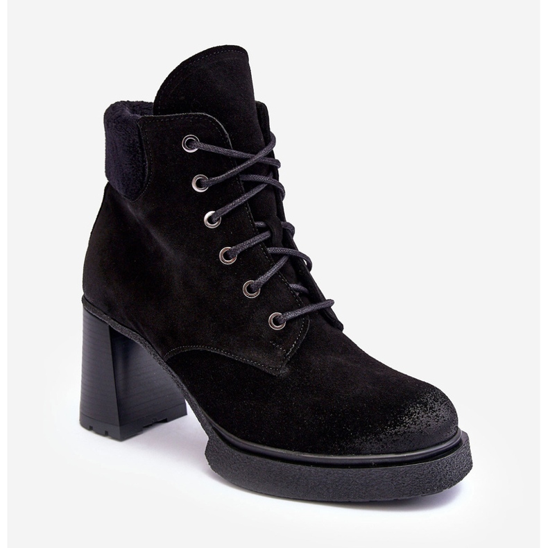 Bottines à lacets en daim Lemar Flomes noires le noir 2