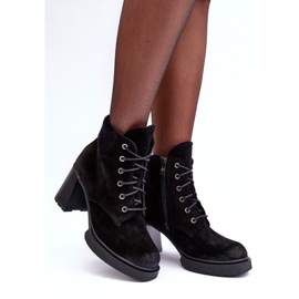 Bottines à lacets en daim Lemar Flomes noires le noir 4