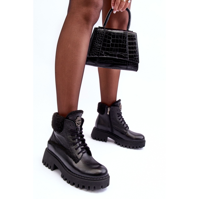 Bottines En Cuir Femme Noir Lemar Vergo le noir 1