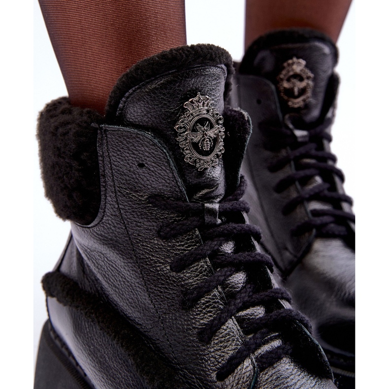 Bottines En Cuir Femme Noir Lemar Vergo le noir 2