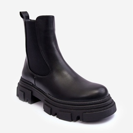 PS1 Bottines Chelsea en cuir Solita noires à talons plats et plateforme 2