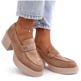 Chaussures à talons hauts en daim pour femmes, beige Afnira 7