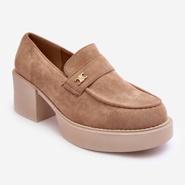 Chaussures à talons hauts en daim pour femmes, beige Afnira 1