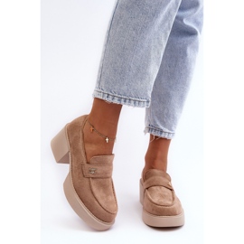 Chaussures à talons hauts en daim pour femmes, beige Afnira 2