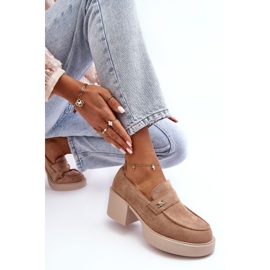 Chaussures à talons hauts en daim pour femmes, beige Afnira 6