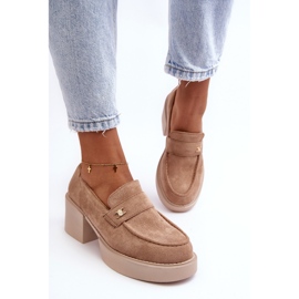 Chaussures à talons hauts en daim pour femmes, beige Afnira 4