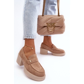 Chaussures à talons hauts en daim pour femmes, beige Afnira 5