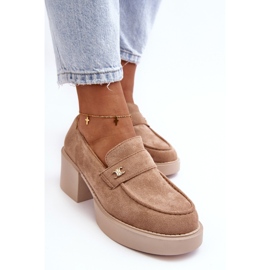 Chaussures à talons hauts en daim pour femmes, beige Afnira 3