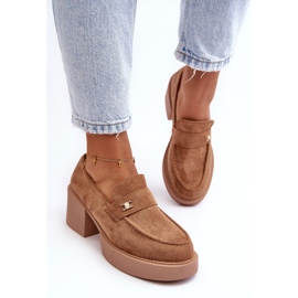 PS1 Chaussures à talons femme en daim, beige foncé, Afnira 4