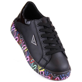 Chaussures en cuir sur plateforme colorée Filippo W PAW462A, noir le noir 1