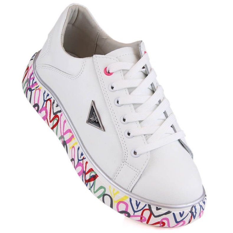Chaussures en cuir sur plateforme colorée Filippo W PAW462B, blanc 1