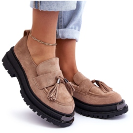 PS1 Chaussures en daim, mocassins beiges pour femmes Ramvli 8