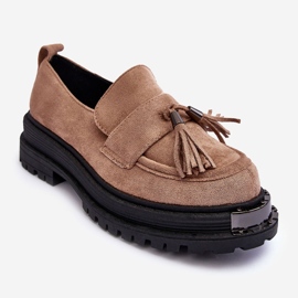 PS1 Chaussures en daim, mocassins beiges pour femmes Ramvli 1